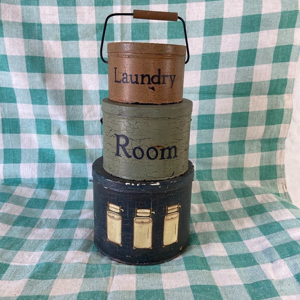 Laundry Room stacking buckets